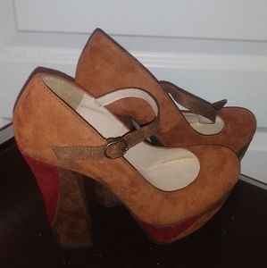 Sexy Candies heels brown red and Orange